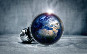 Lightbulb with a globe inside