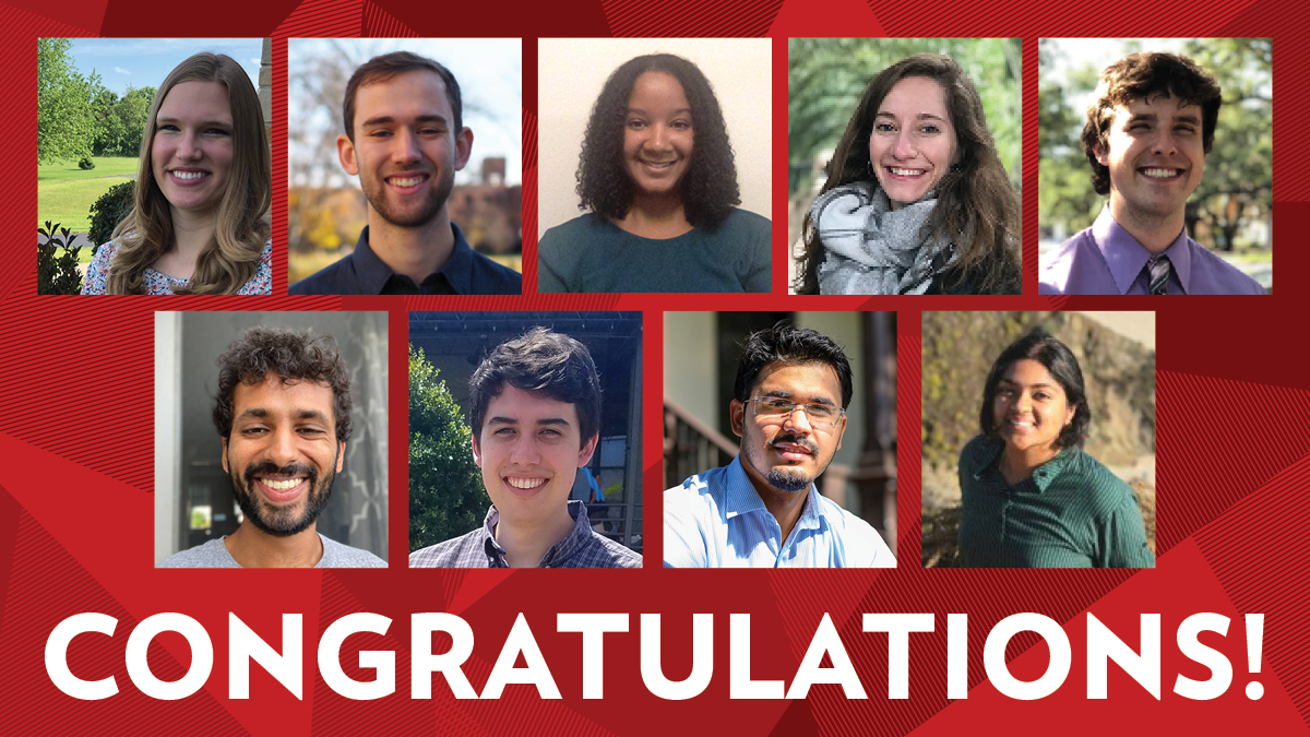 Photos of the faces of the recipients of the Energy Analysis and Policy Student Scholarship in 2020