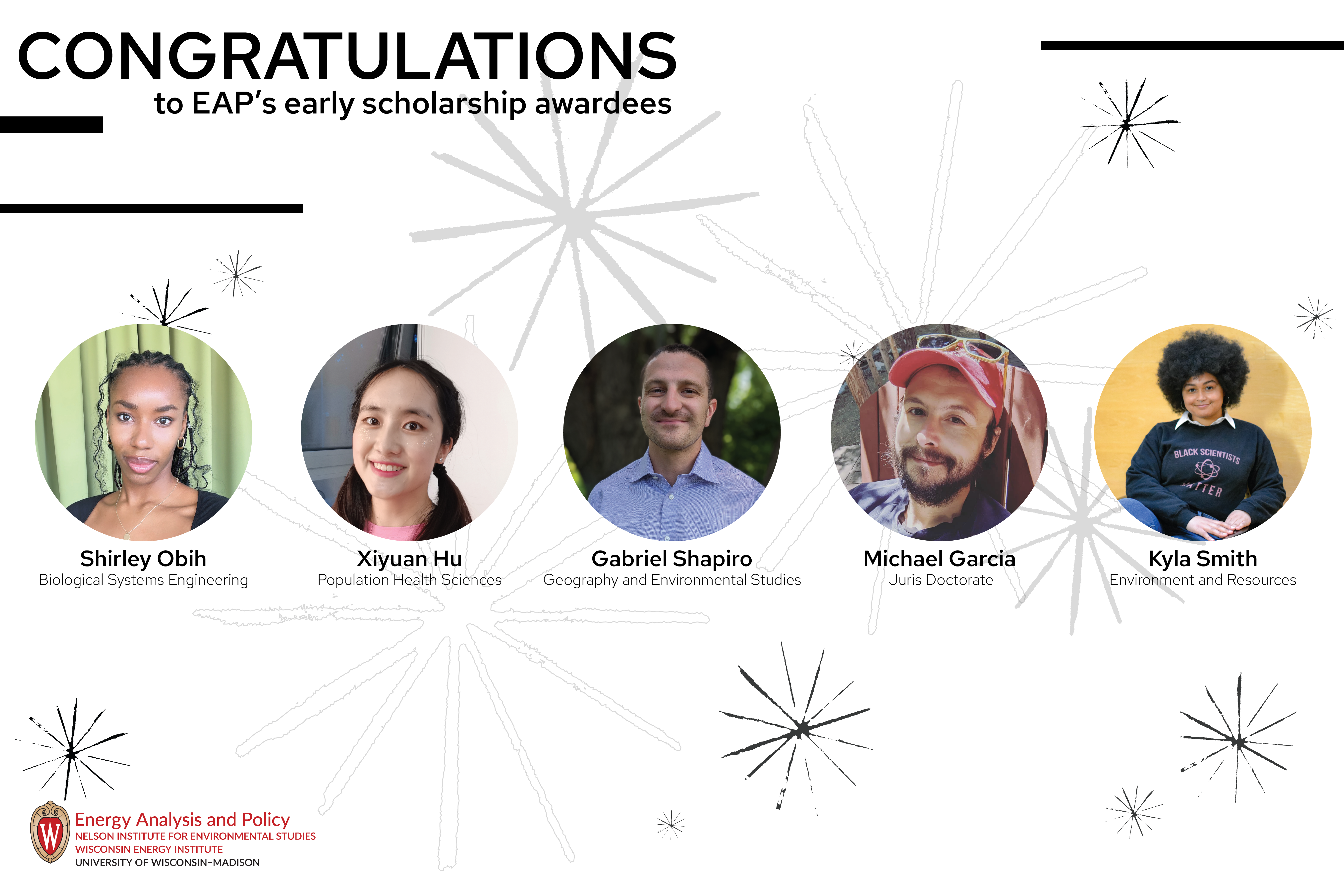Photos of scholarship awardees.