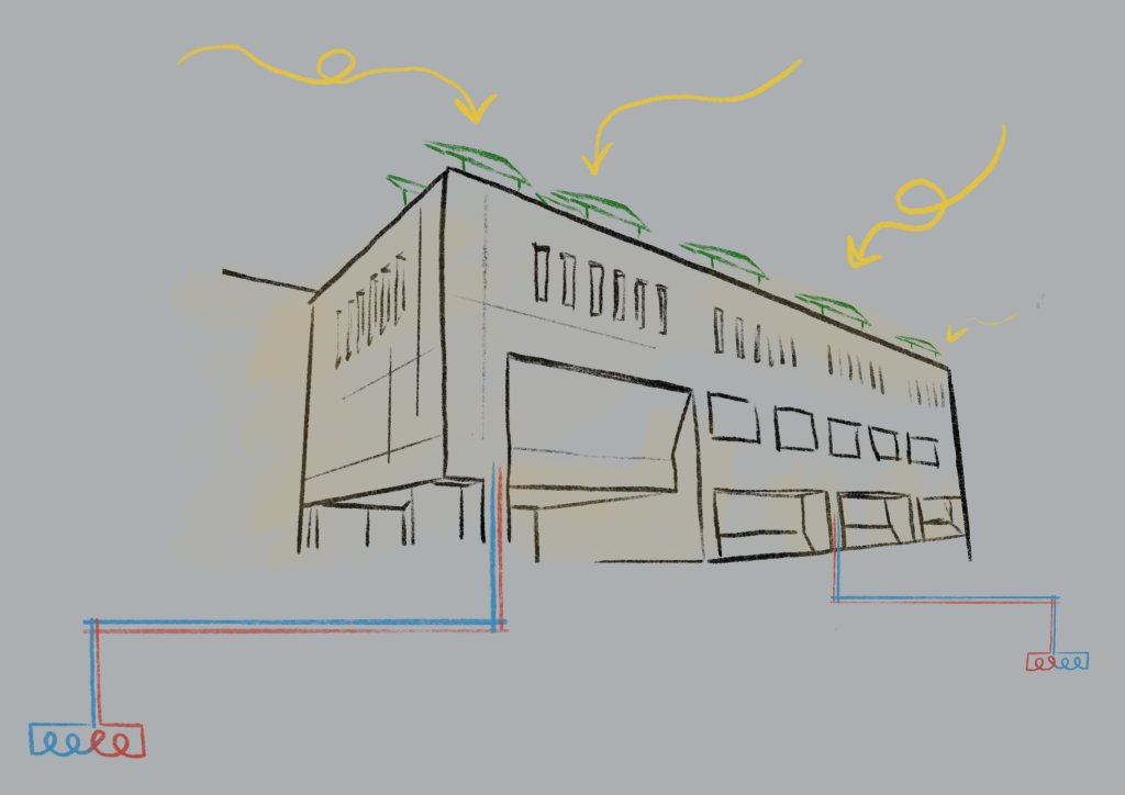 Illustration of Eau Claire Courthouse.