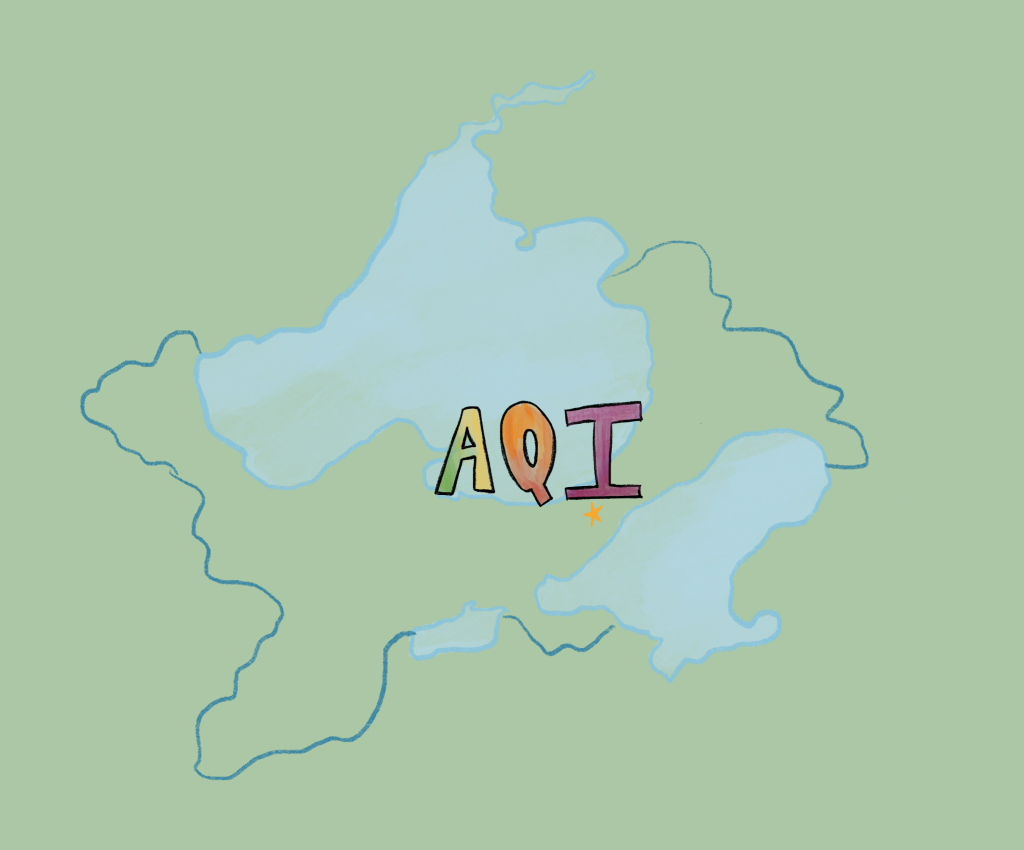Drawing of Madison with the acronym "AQI" in the middle.
